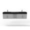 Castello Usa Amazon 72" Wall Mounted Gray Vanity With Black Top And Brushed Nickel Handles CB-MC-72G-BN-2056-BL - alternate 1